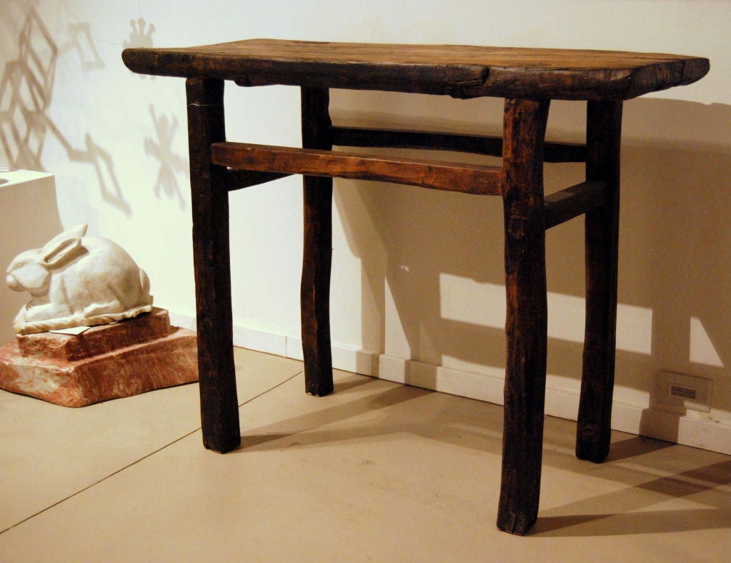 Primitive Carved Wood Table 1