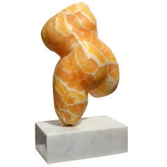 Abstract Female Torso in Alabaster by Scott Donadio