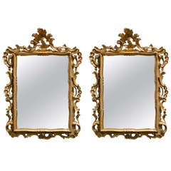 Pair of Italian Gilt Carved Wood Mirrors 6