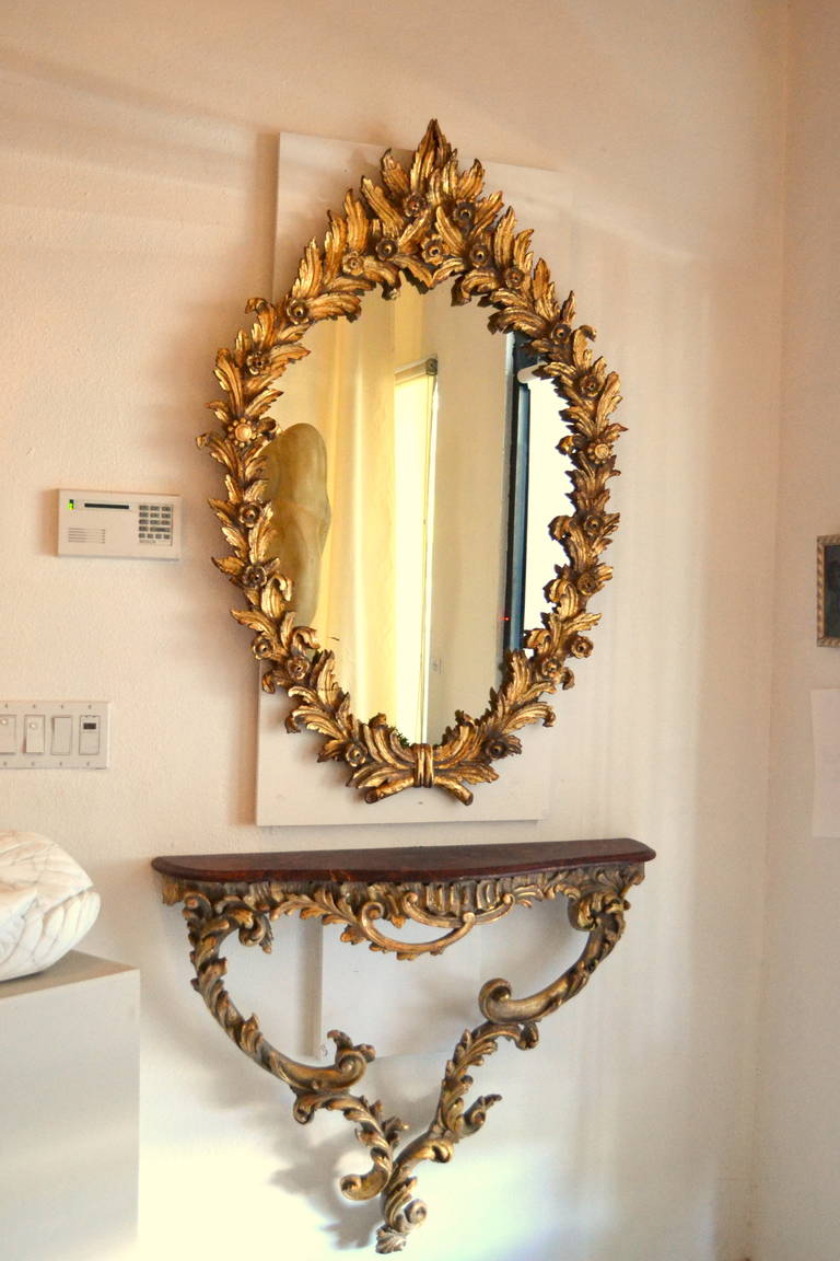 antique entry table with mirror