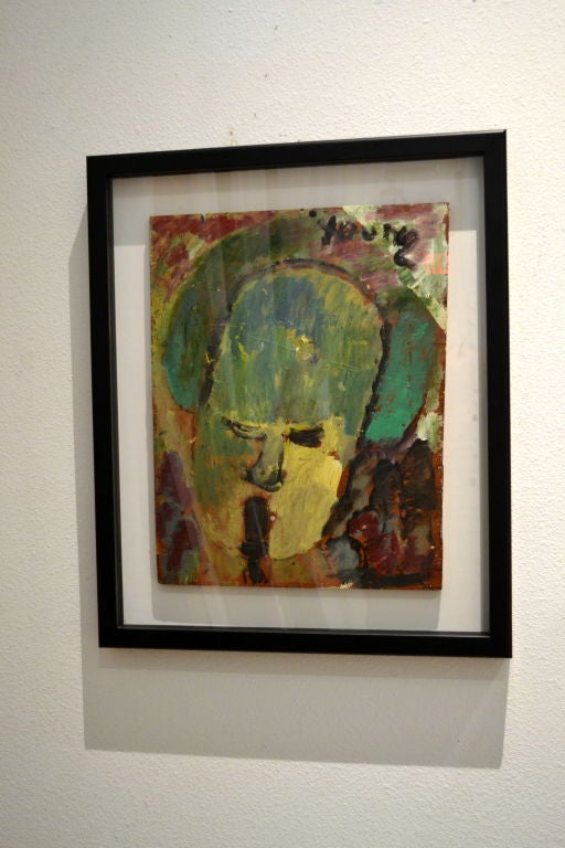 20th Century Purvis Young Painting of a Jazz Player For Sale