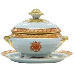 Mottahedeh Ceramic Soup Tureen and Platter