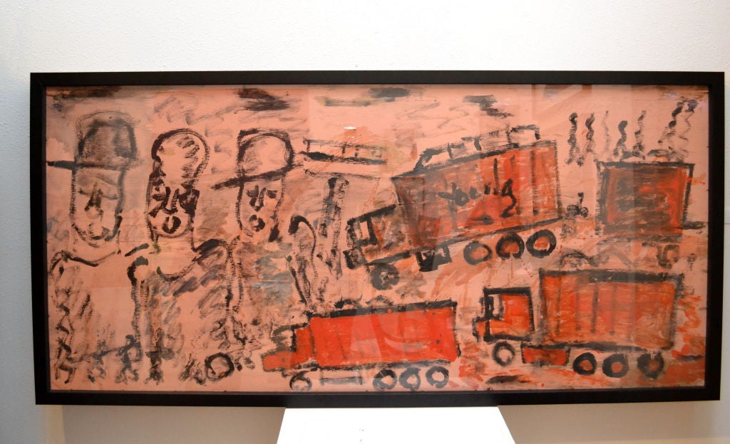 Extremely Large Painting on Plywood by Purvis Young at 1stdibs