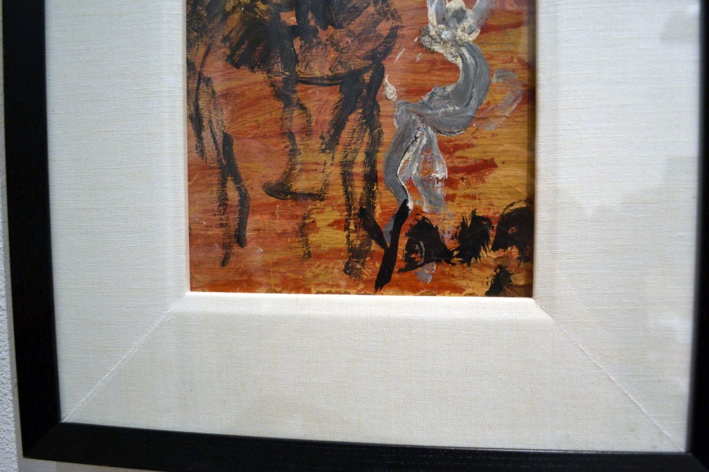 American Horse and Rider on Plywood by Purvis Young For Sale