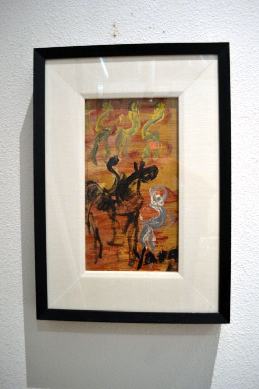Horse and Rider on Plywood by Purvis Young In Excellent Condition For Sale In Cathedral City, CA