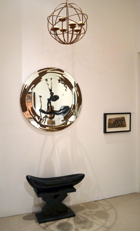20th Century Art Deco Mirror Painted and Signed by Purvis Young For Sale