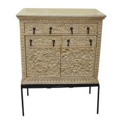 Used Italian Wood Carved Cabinet