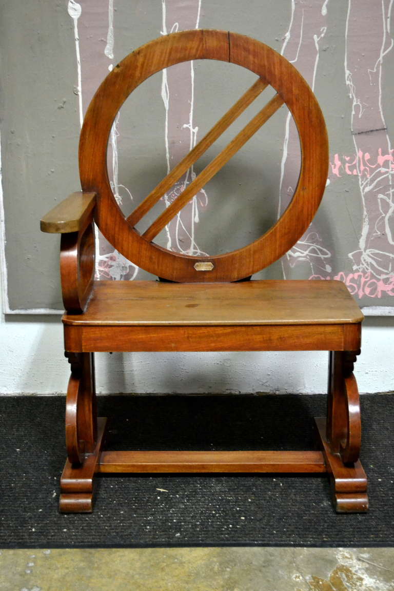 Walnut Highly Unusual One-Armed Chair