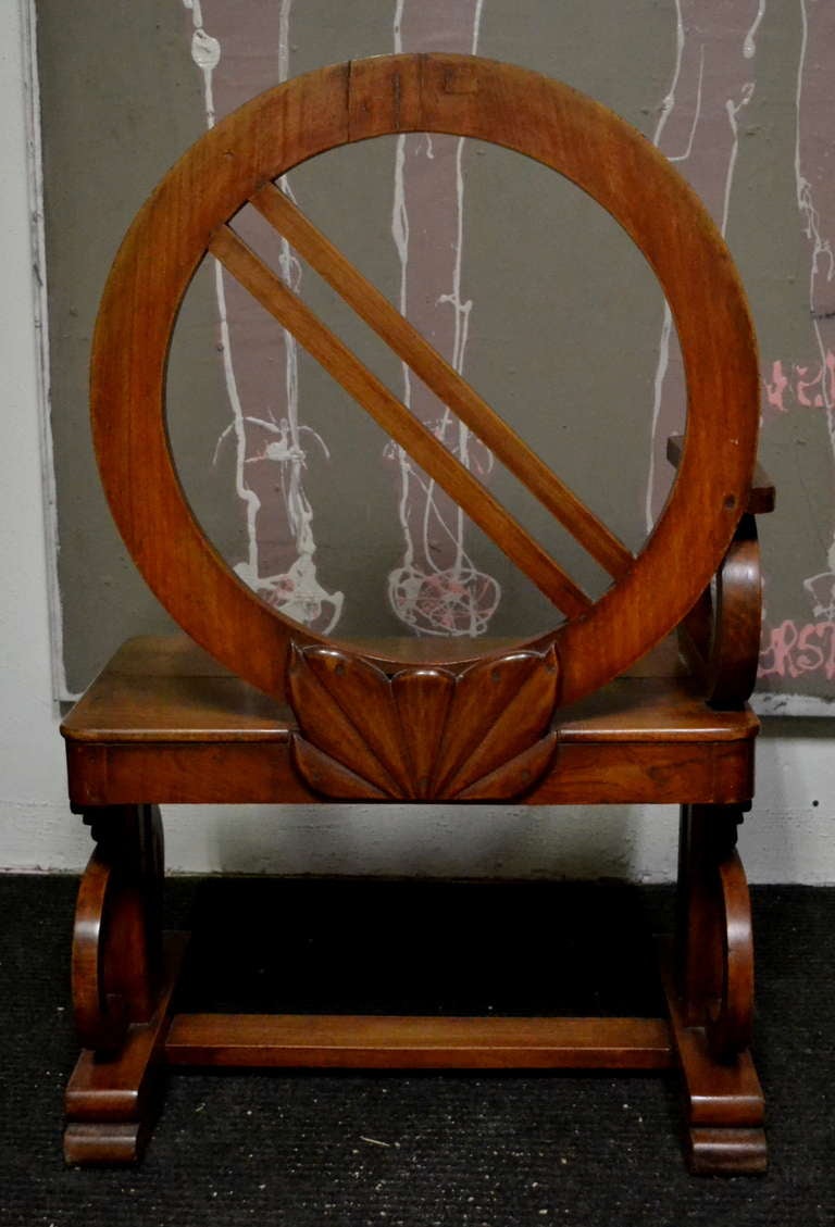 Carved Highly Unusual One-Armed Chair