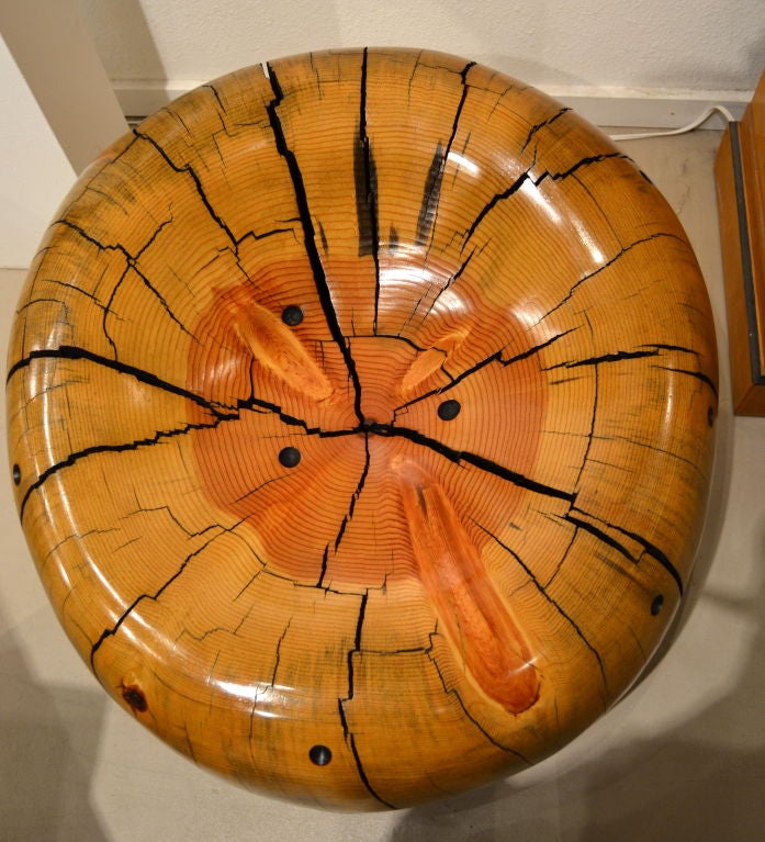 Américain Siège en bois sculpté unique en son genre par Daniel Pollock