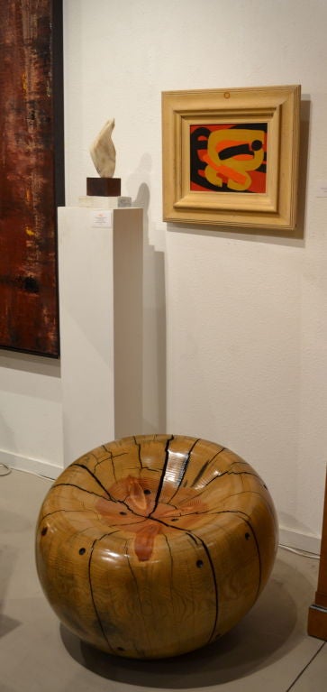20ième siècle Siège en bois sculpté unique en son genre par Daniel Pollock