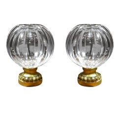 Two Pair of Baccarat Crystal Spheres