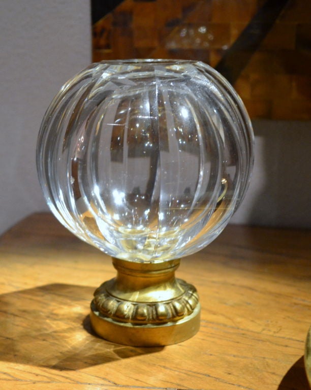Two Pair of Baccarat Crystal Spheres