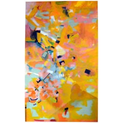 Vintage Huge Colorful Abstract Painting by artist Nikki Reisman