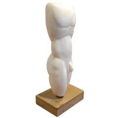 Carved Marble Male Torso by Artist Scott Donadio
