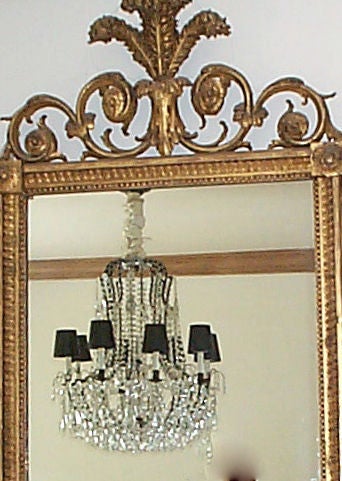 Beaded 19th Century French Cut Crystal Chandelier For Sale