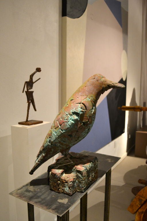 Bird Sculpture in Copper For Sale at 1stdibs