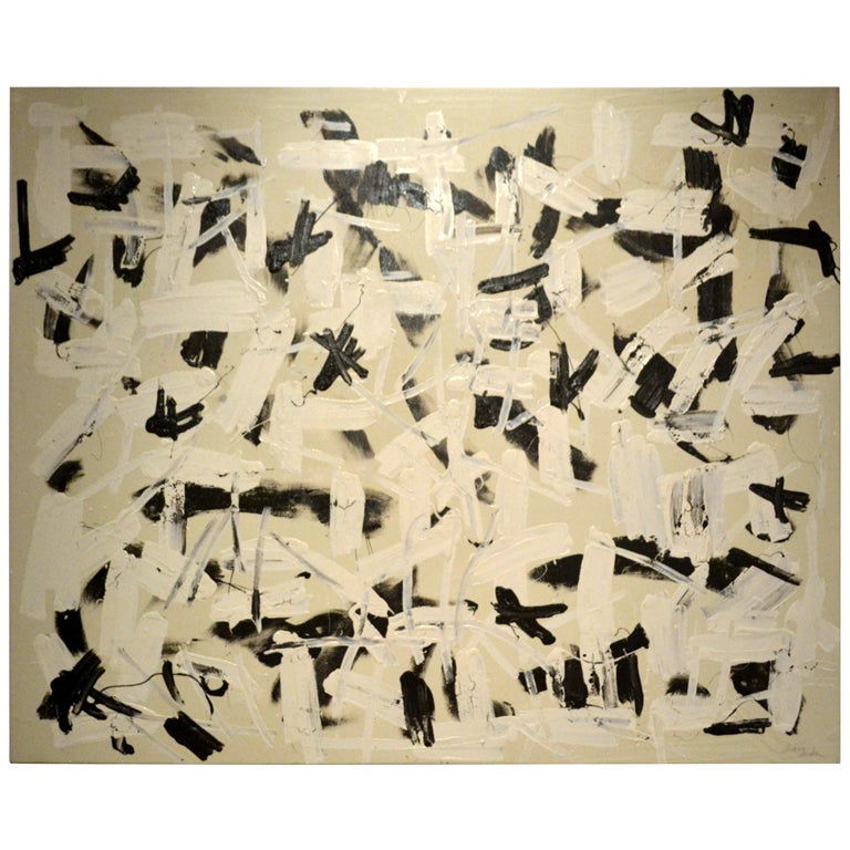 Black & White Abstract Painting by Christopher Shoemaker