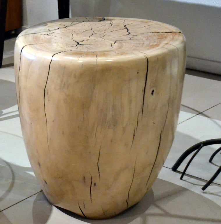 American Wood Sculptural Table or Seat by Daniel Pollock For Sale