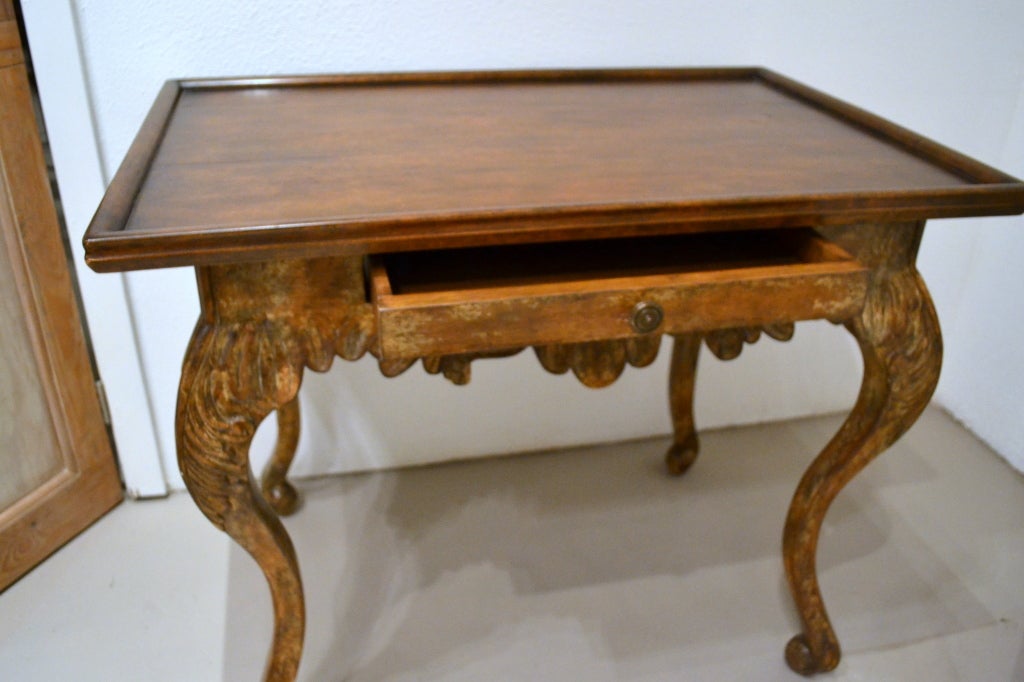 Wood Baroque Console Table