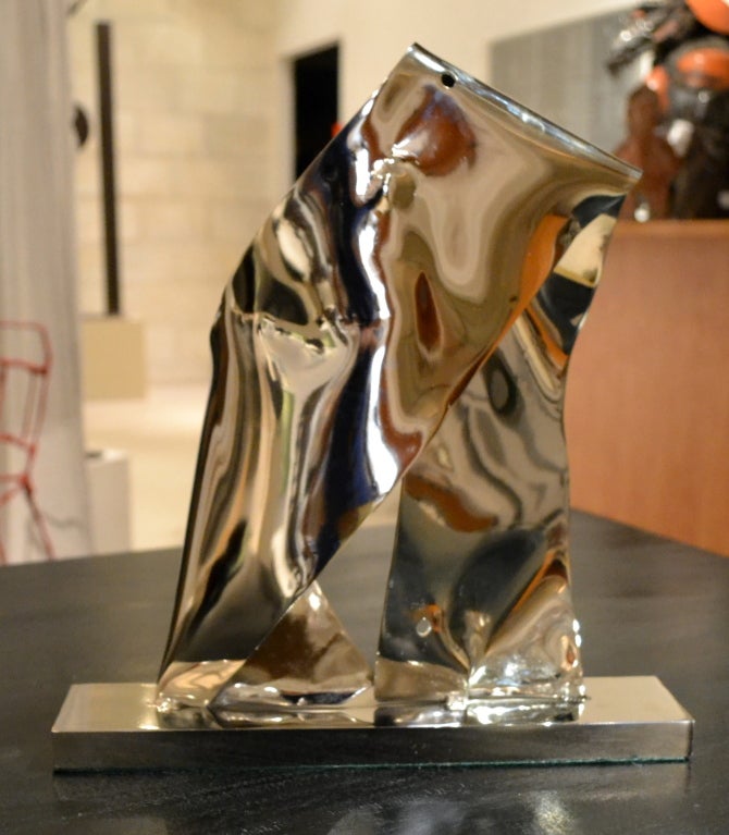 Abstract Polished Chrome Sculpture by Paulden Evans at 1stdibs