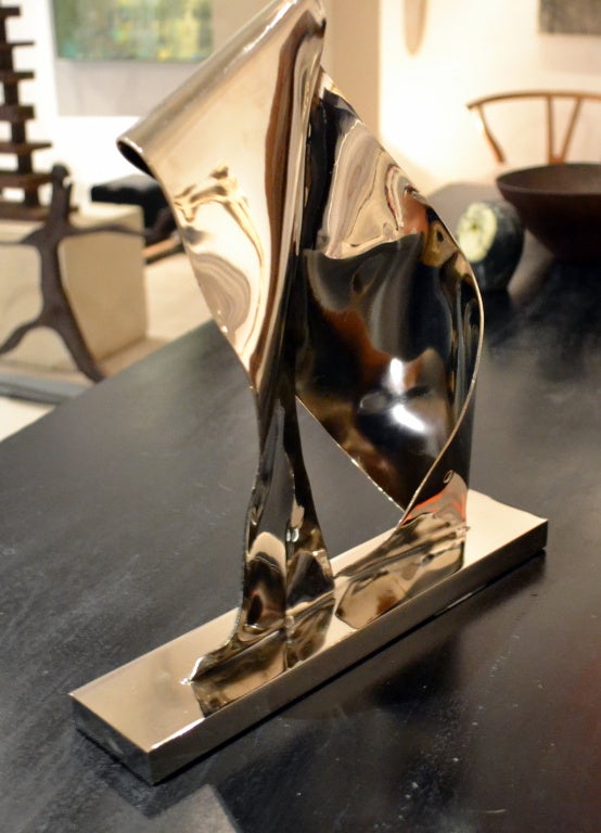 American Abstract Polished Chrome Sculpture by Paulden Evans