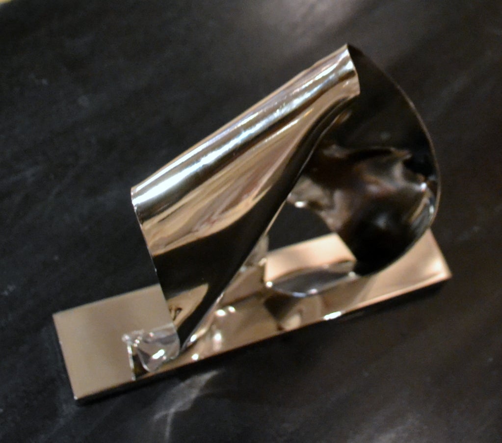 Abstract Polished Chrome Sculpture by Paulden Evans 1