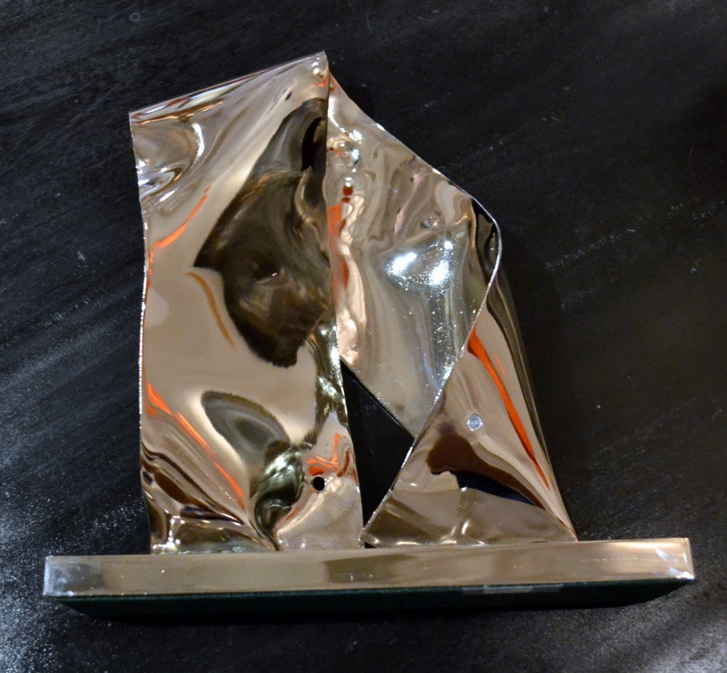 Abstract Polished Chrome Sculpture by Paulden Evans 2