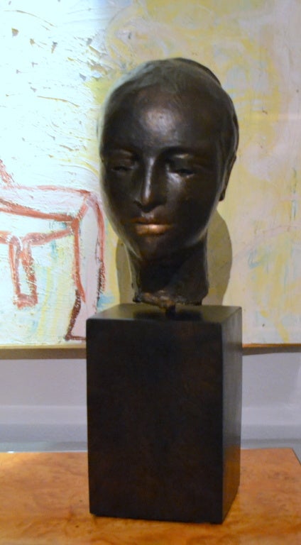 American Bronze Head of a Lady by William Lasansky For Sale