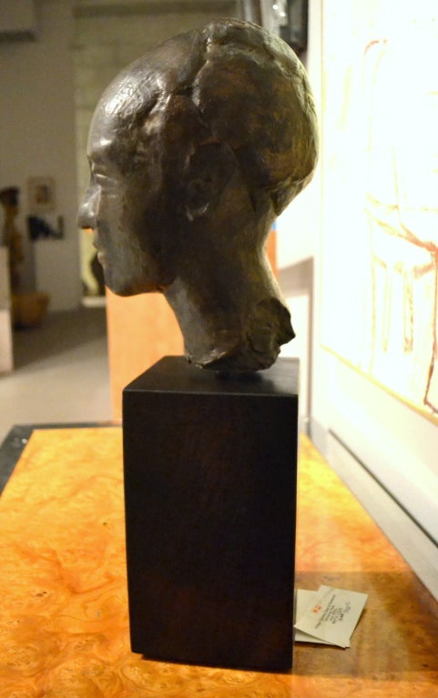 Late 20th Century Bronze Head of a Lady by William Lasansky For Sale