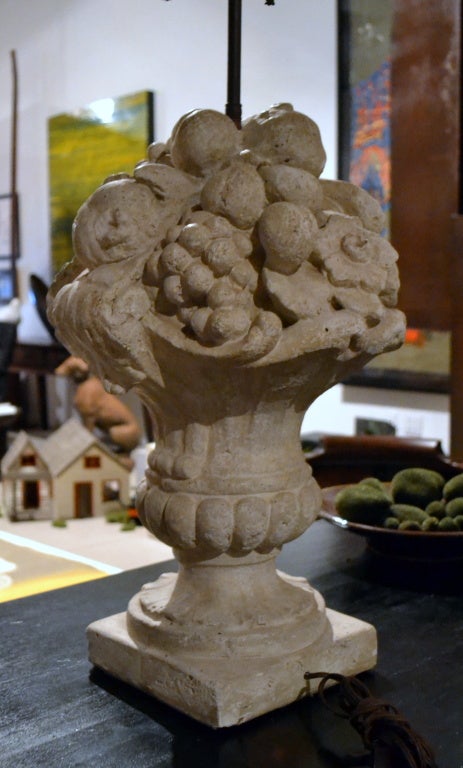 20th Century Stone Fruit basket Lamp