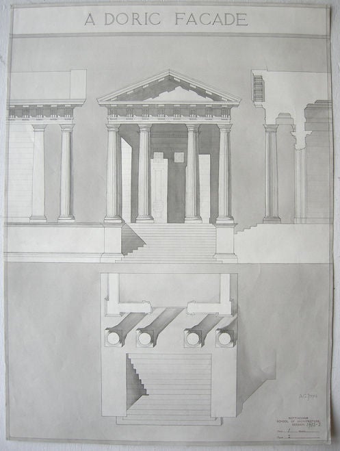 A Doric Facade Rendering