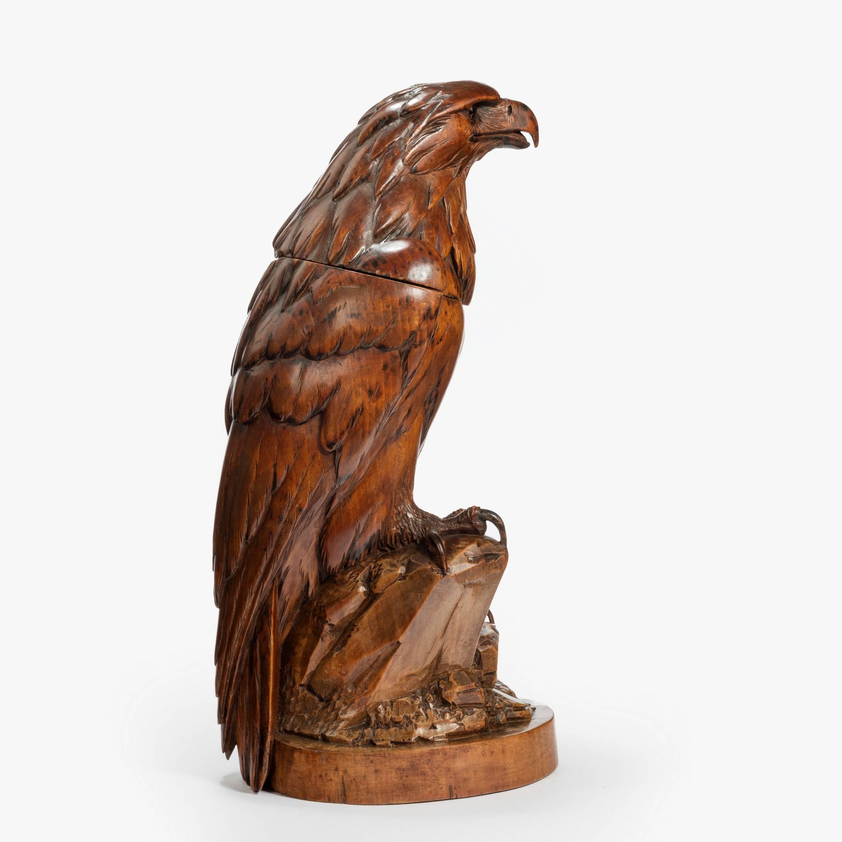 Swiss Black Forest Carved Figure of a Hawk