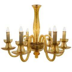 Murano Amber Glass Chandelier