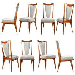 Set of 8 Italian Dining Chairs in the Manner of Paolo Buffa