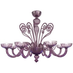 Murano "Viola" Handblown Glass Chandelier