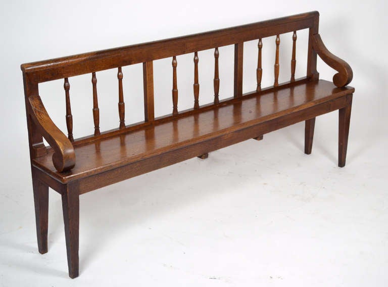 Directoire Antique French Oak Bench