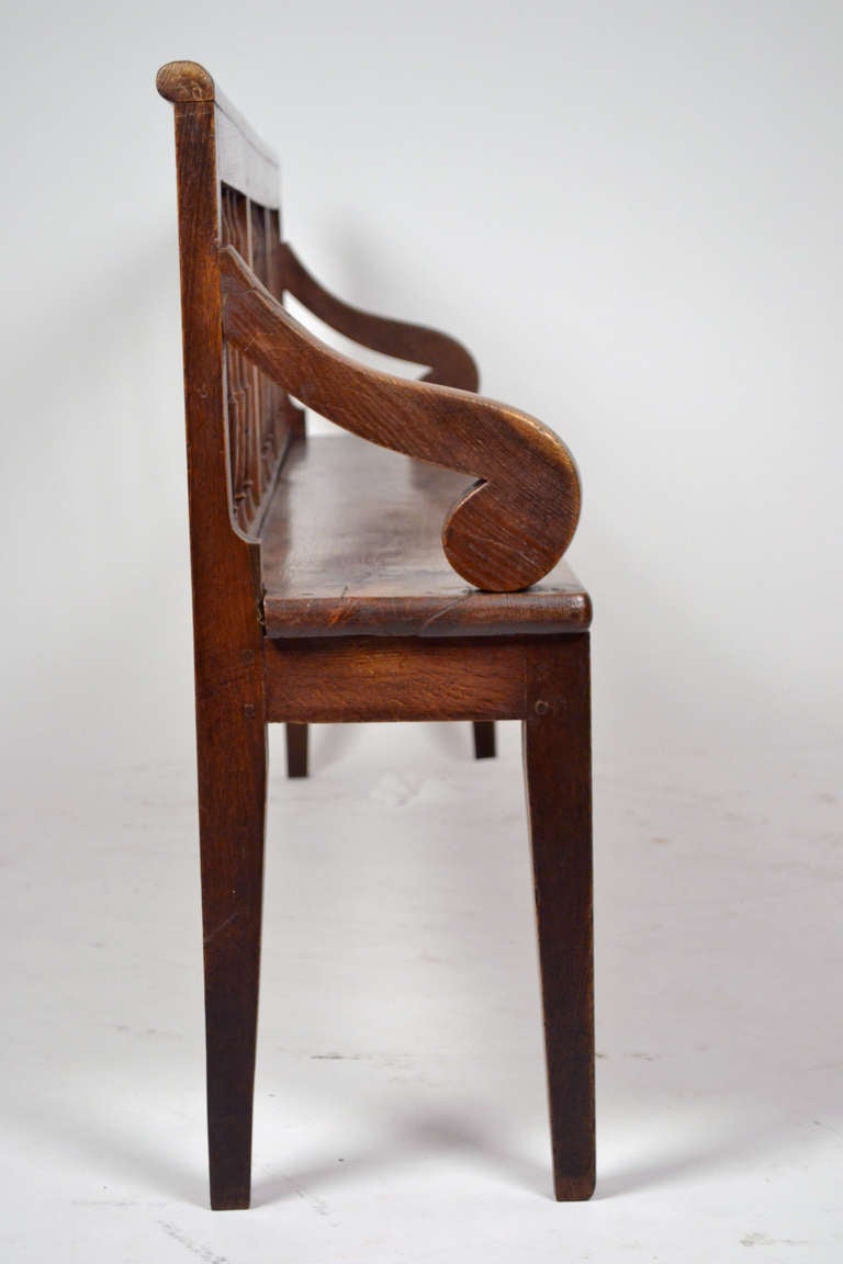 19th Century Antique French Oak Bench