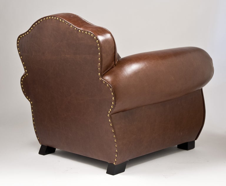 French Art Deco Leather Club Chair 1