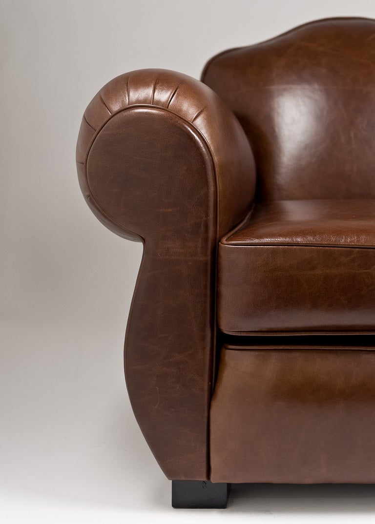 French Art Deco Leather Club Chair 4