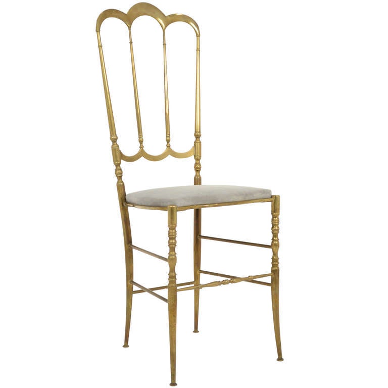 Italian Vintage Brass Chiavari Chair at 1stdibs
