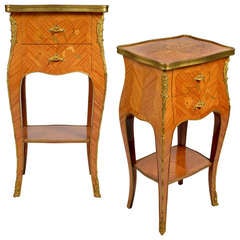 French Louis XV Rosewood Side Tables