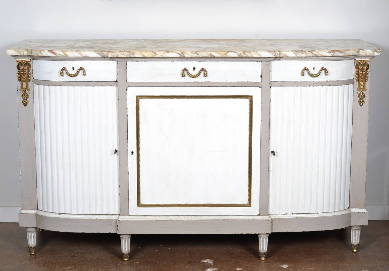 French Antique Louis XVI Marble-Top Buffet 3