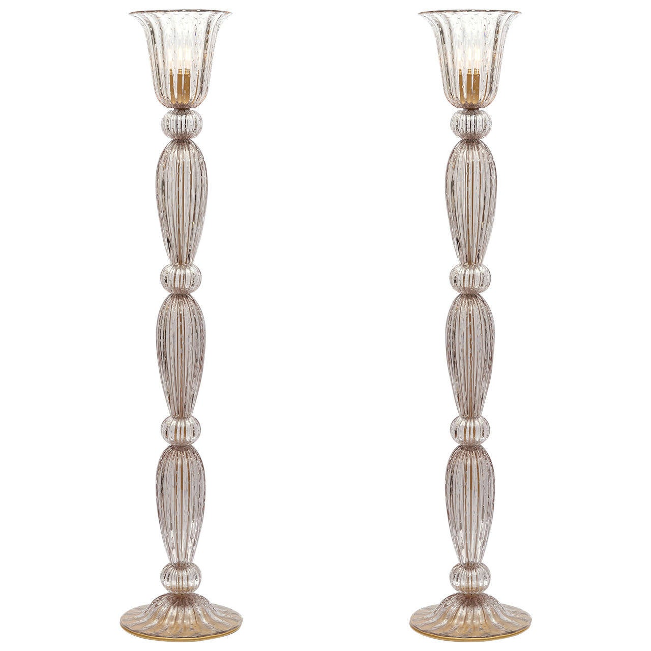 Murano "Pulegoso" Amethyst Glass Floor Lamps at 1stdibs