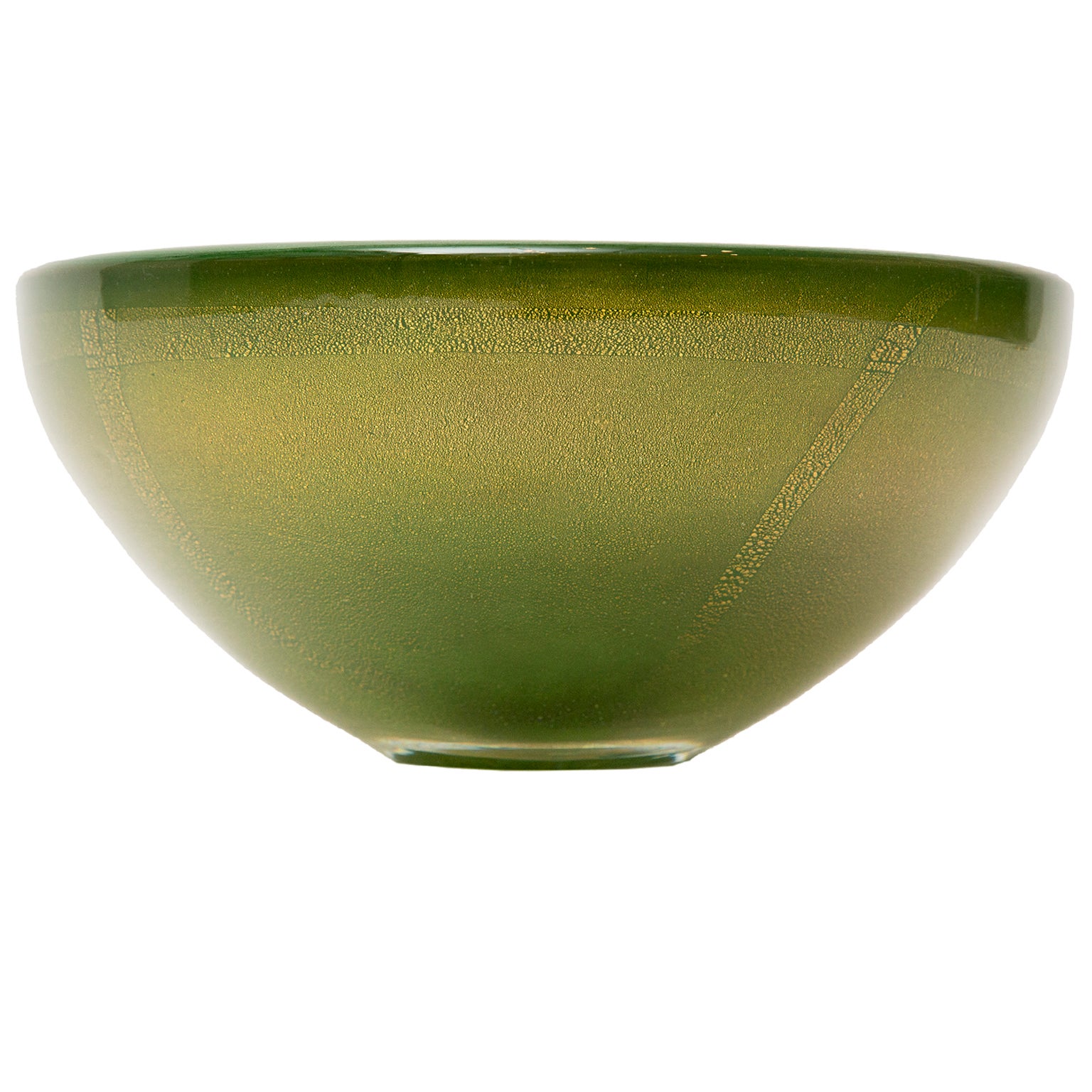 Green Murano "Avventurina" Glass Bowl