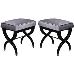 Pair of Art Deco Curule Benches