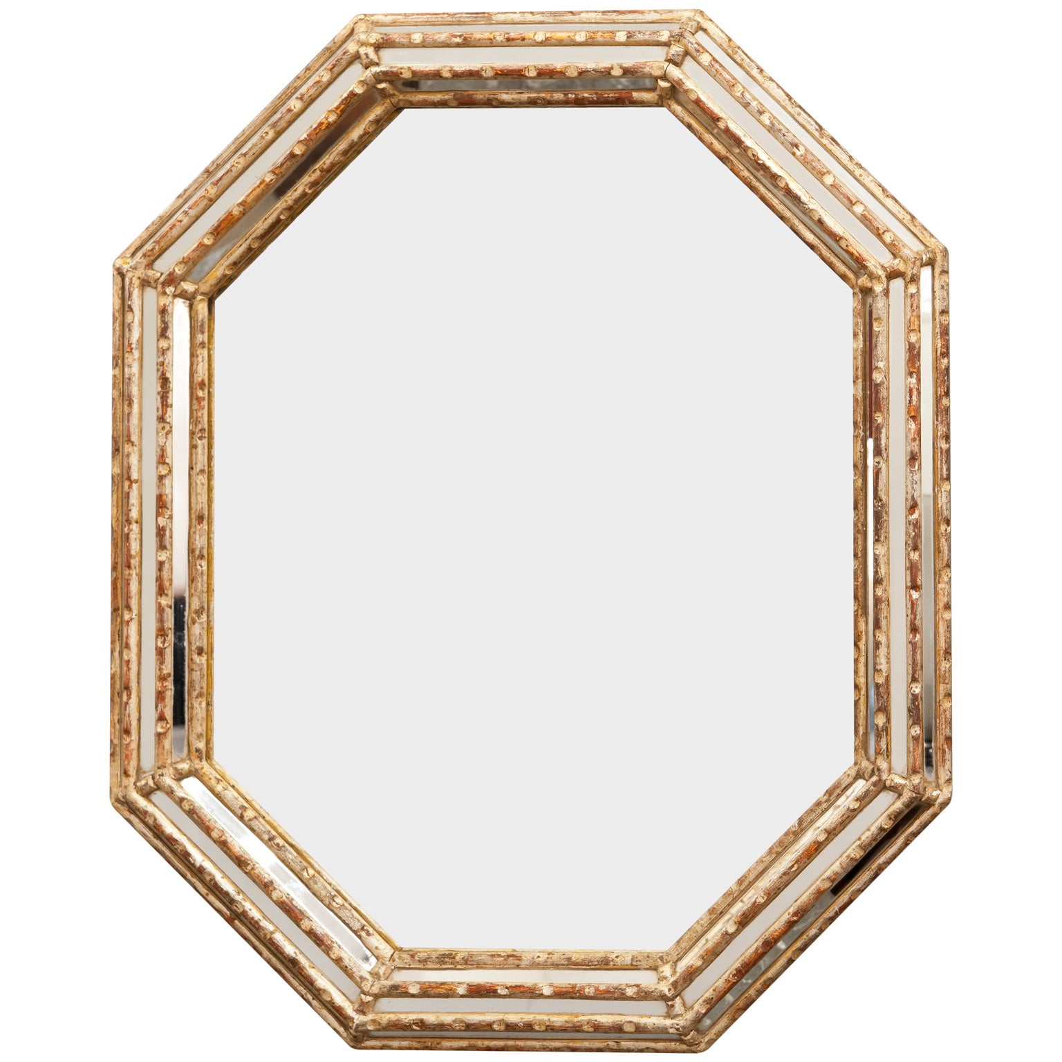 Italian Gold Leafed Octagonal Mirror