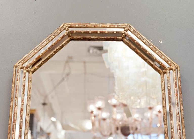 20th Century Italian Gold Leafed Octagonal Mirror