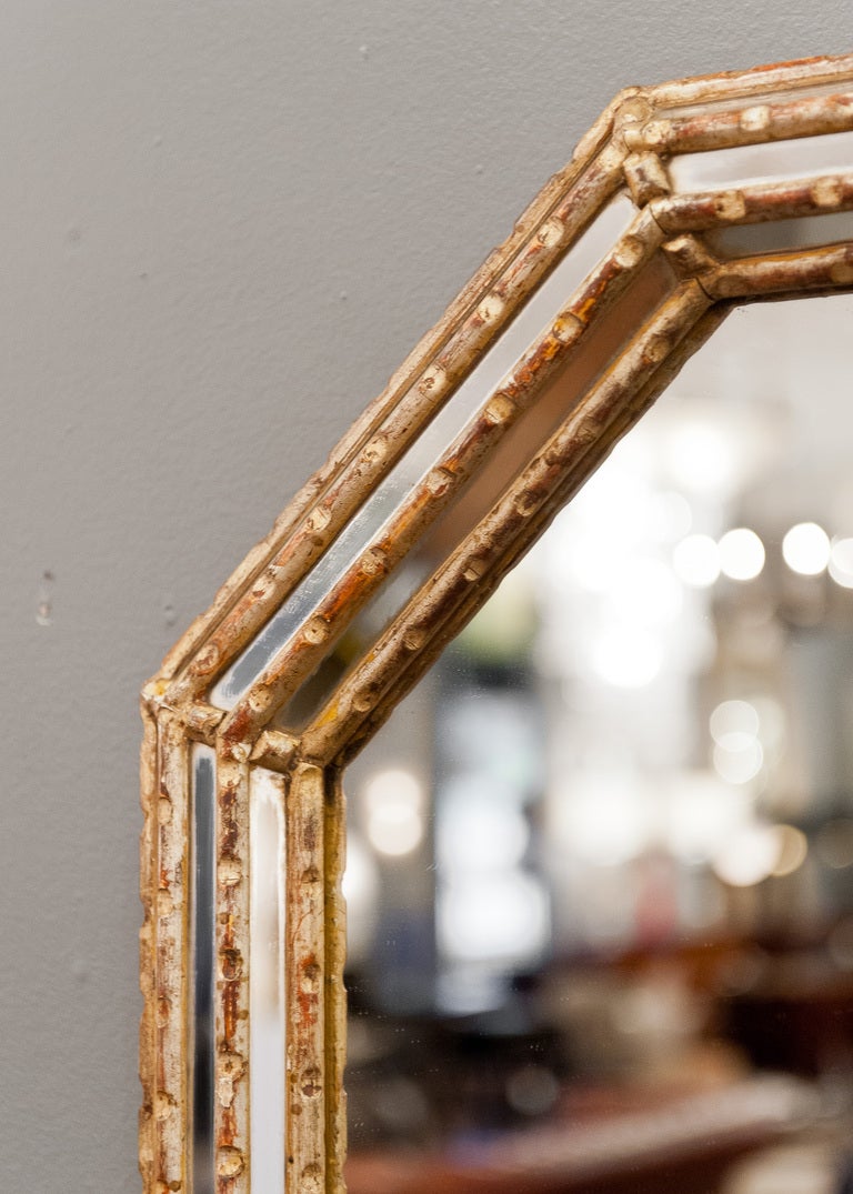Italian Gold Leafed Octagonal Mirror 1