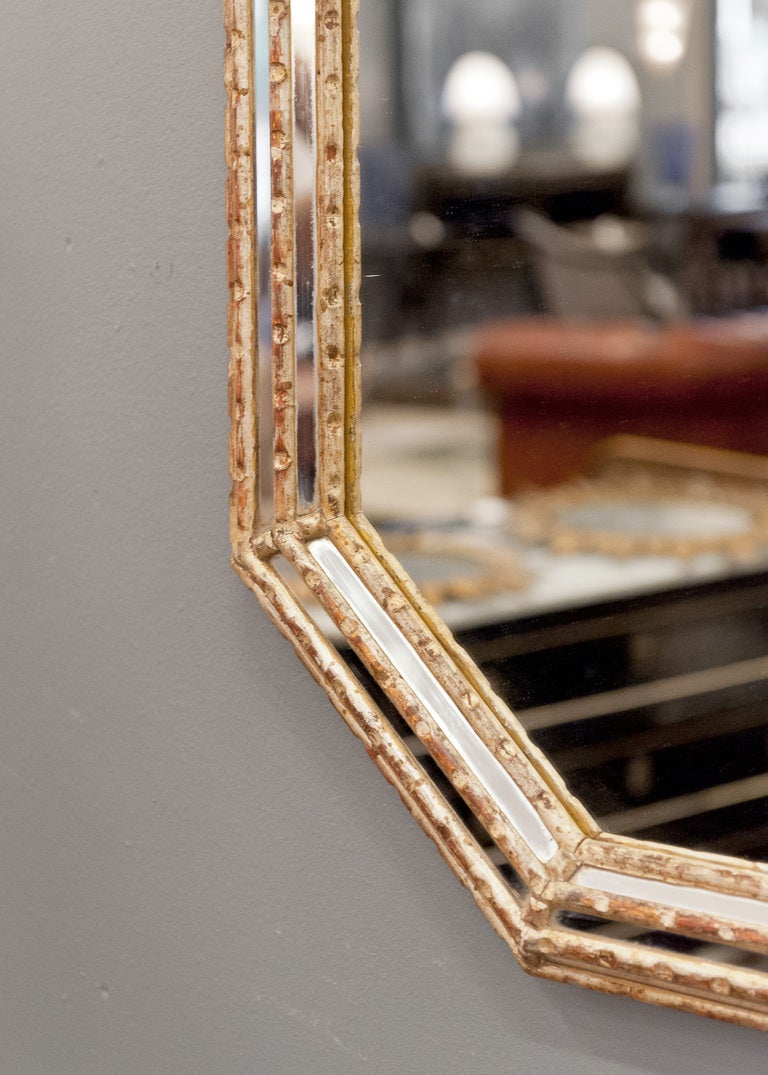 Italian Gold Leafed Octagonal Mirror 2